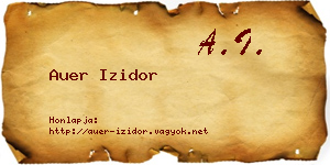 Auer Izidor névjegykártya